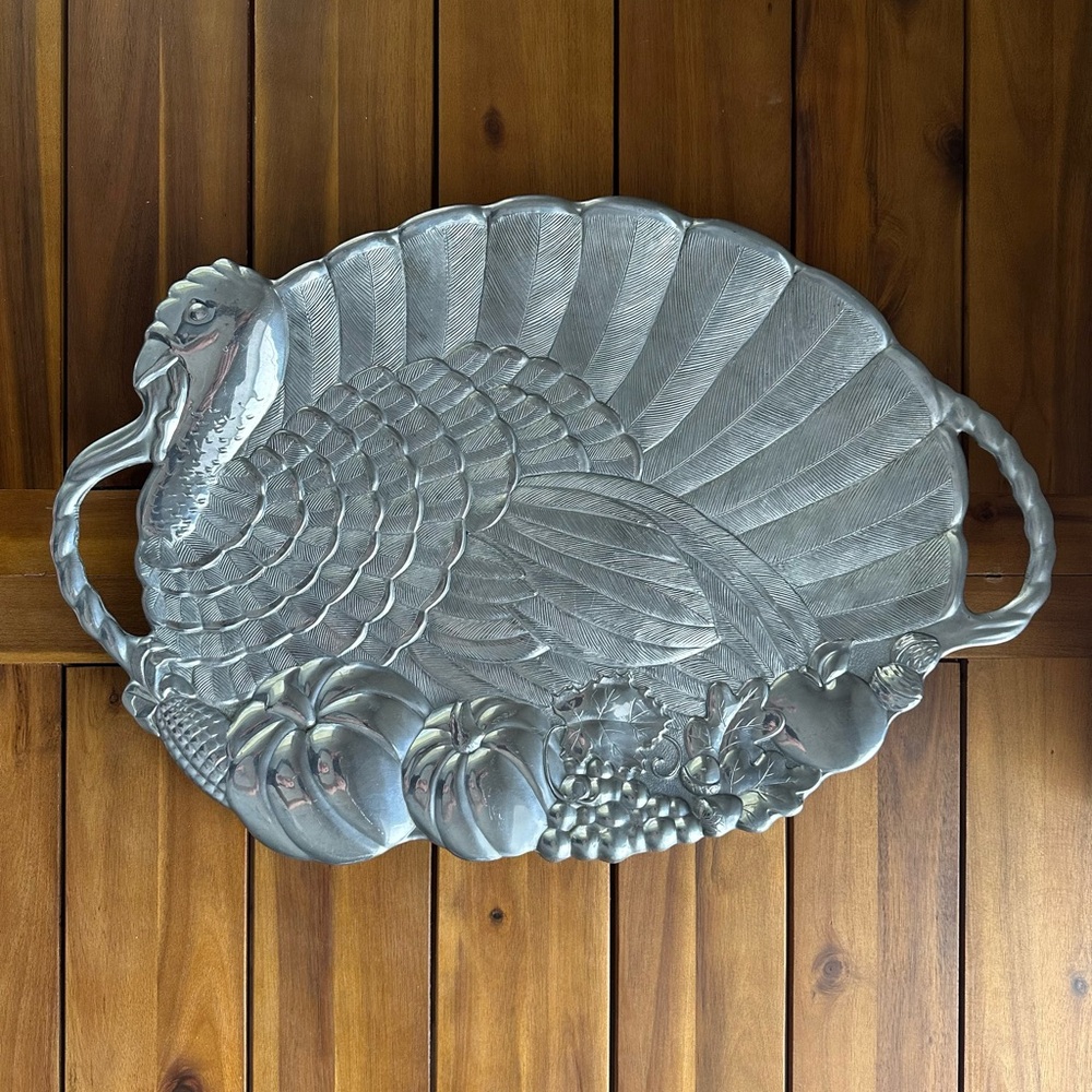 Lenox Silver Turkey Platter – Large 24”x16” Thanksgiving Serving Tray